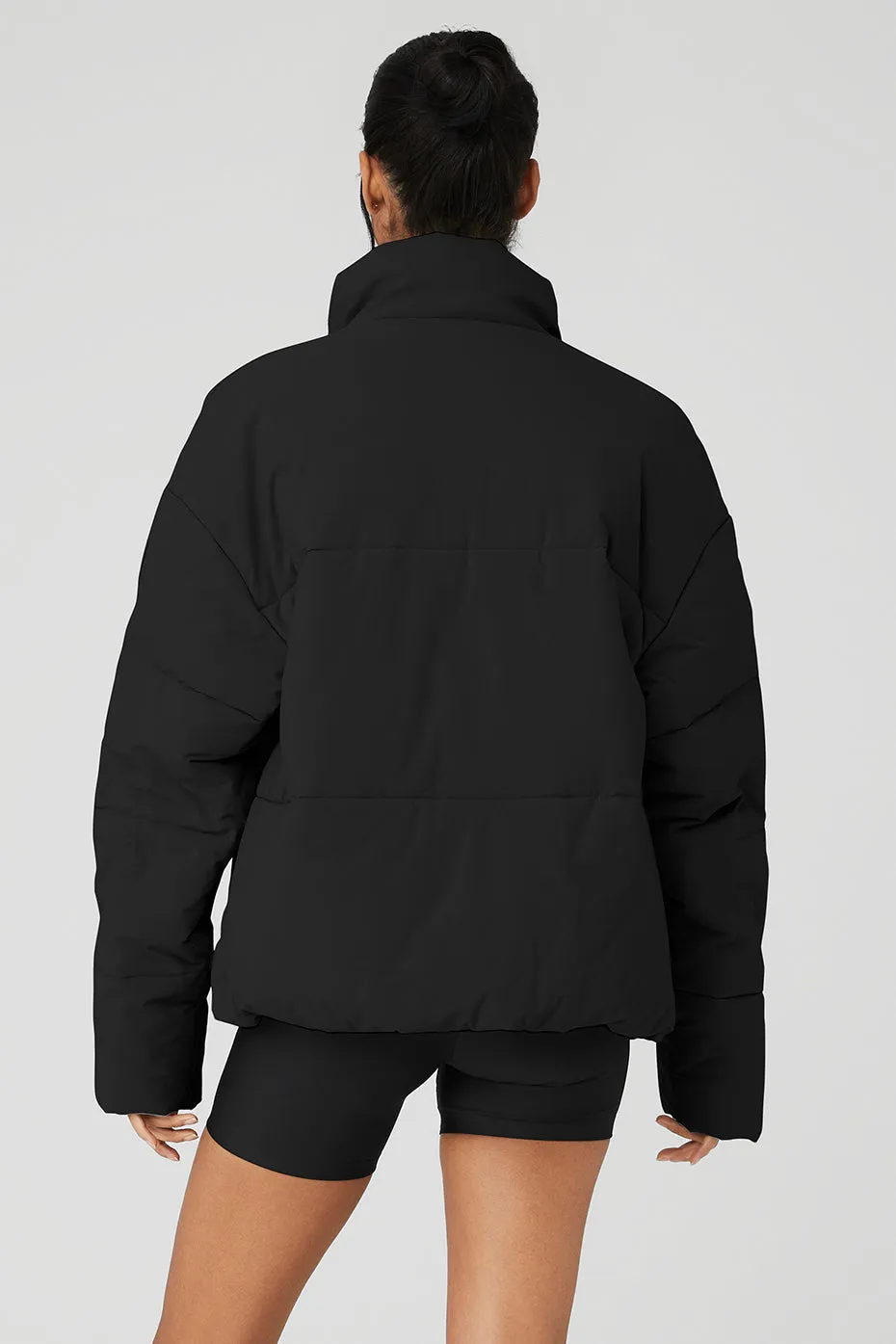 Stretch Woven Street Puffer - Black