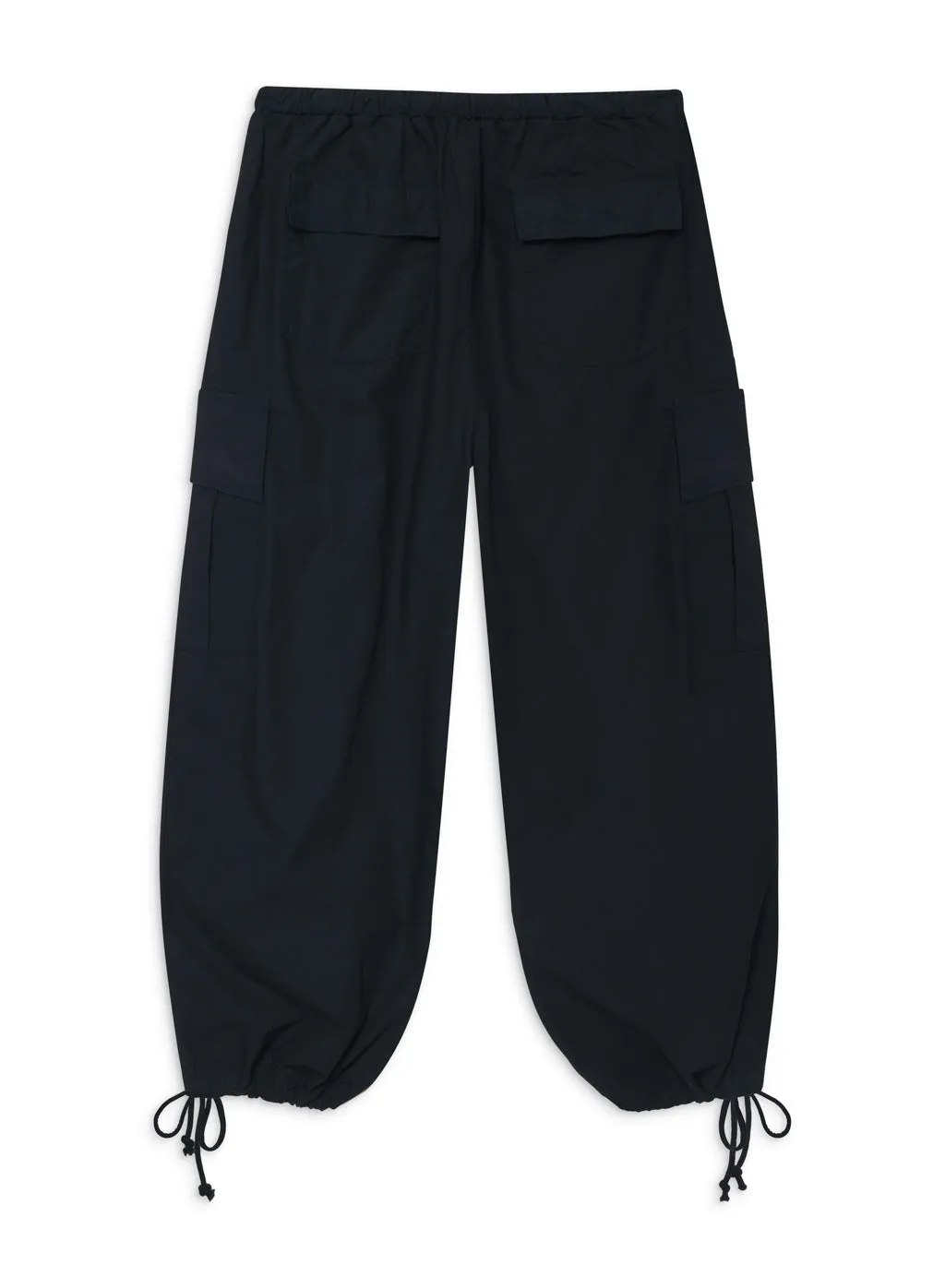 Structured Poplin Drawstring Cargo Pant in New Navy