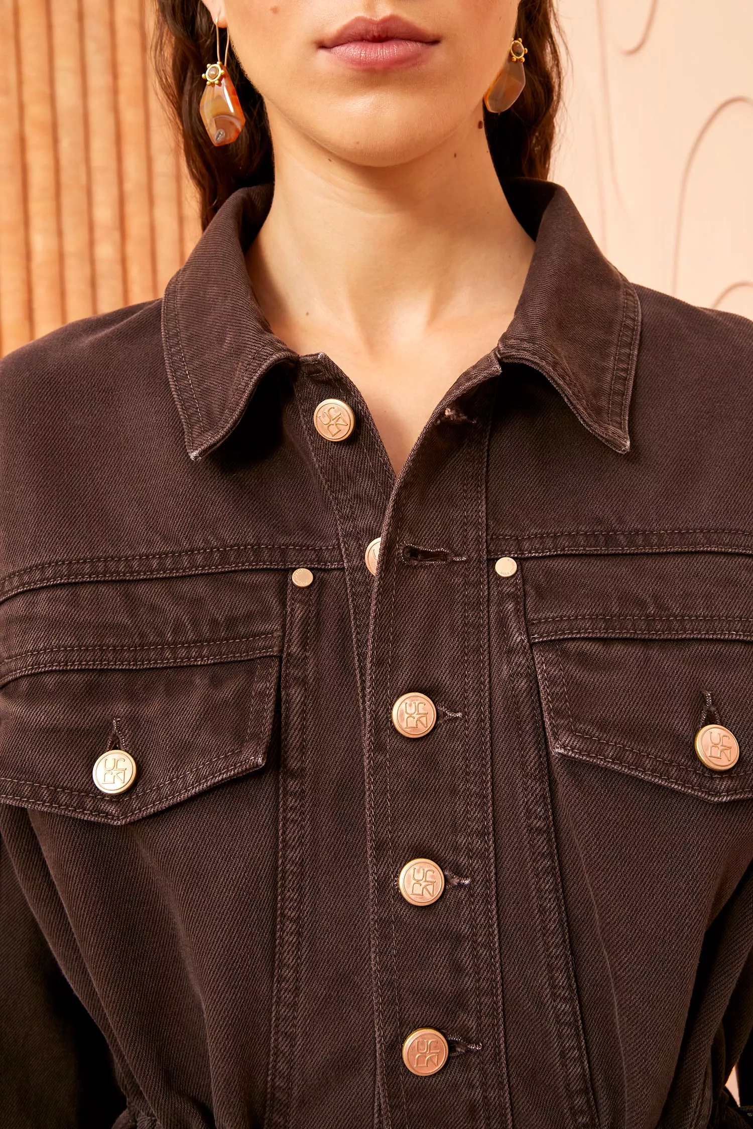 The Odette Jacket - Mahogany Wash