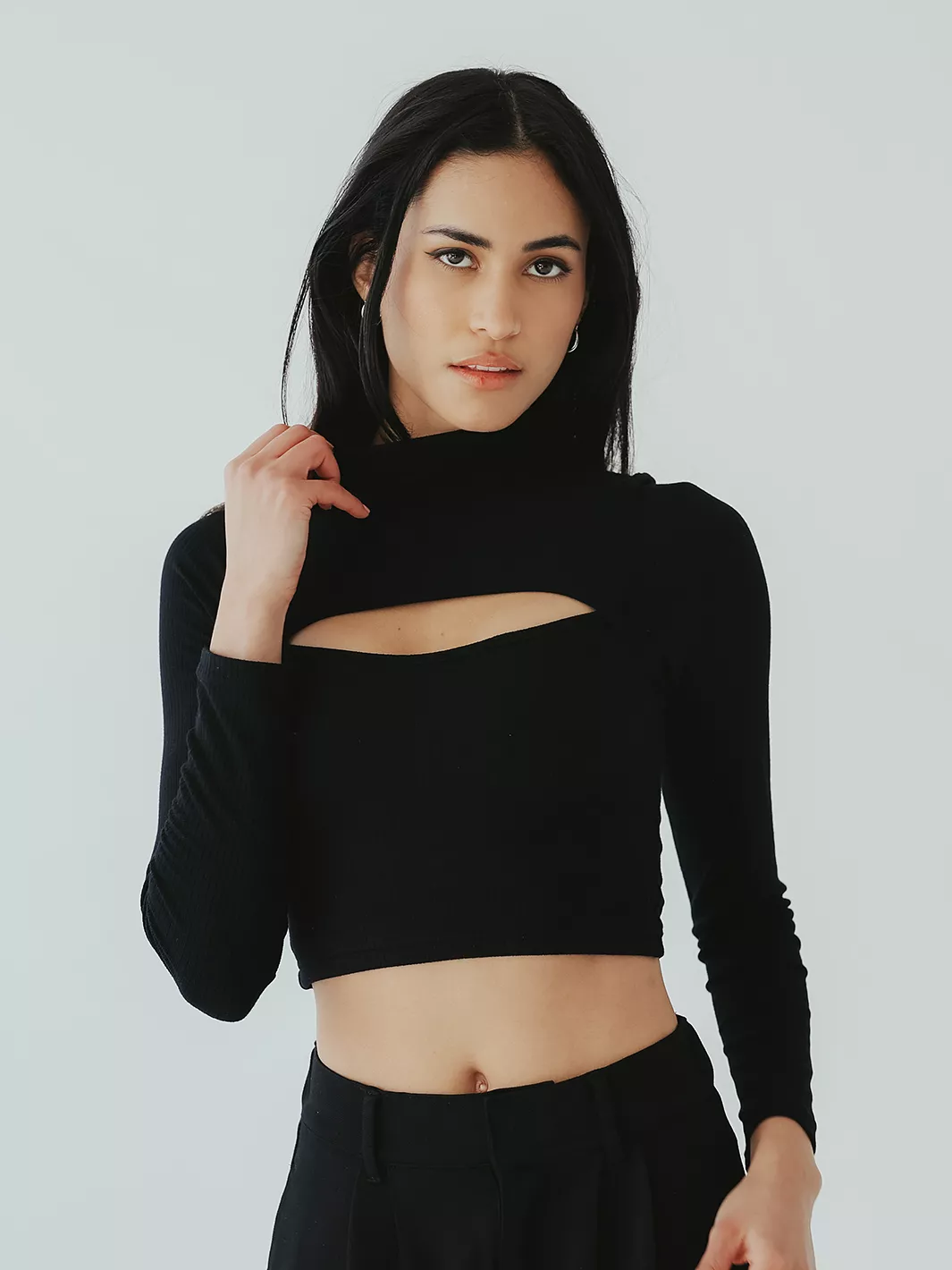 Turtleneck Peek-A-Boo Long Sleeve Brami