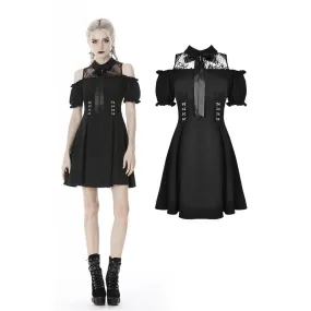 Women's Gothic Bowknock Shoulder Cutout Dresses