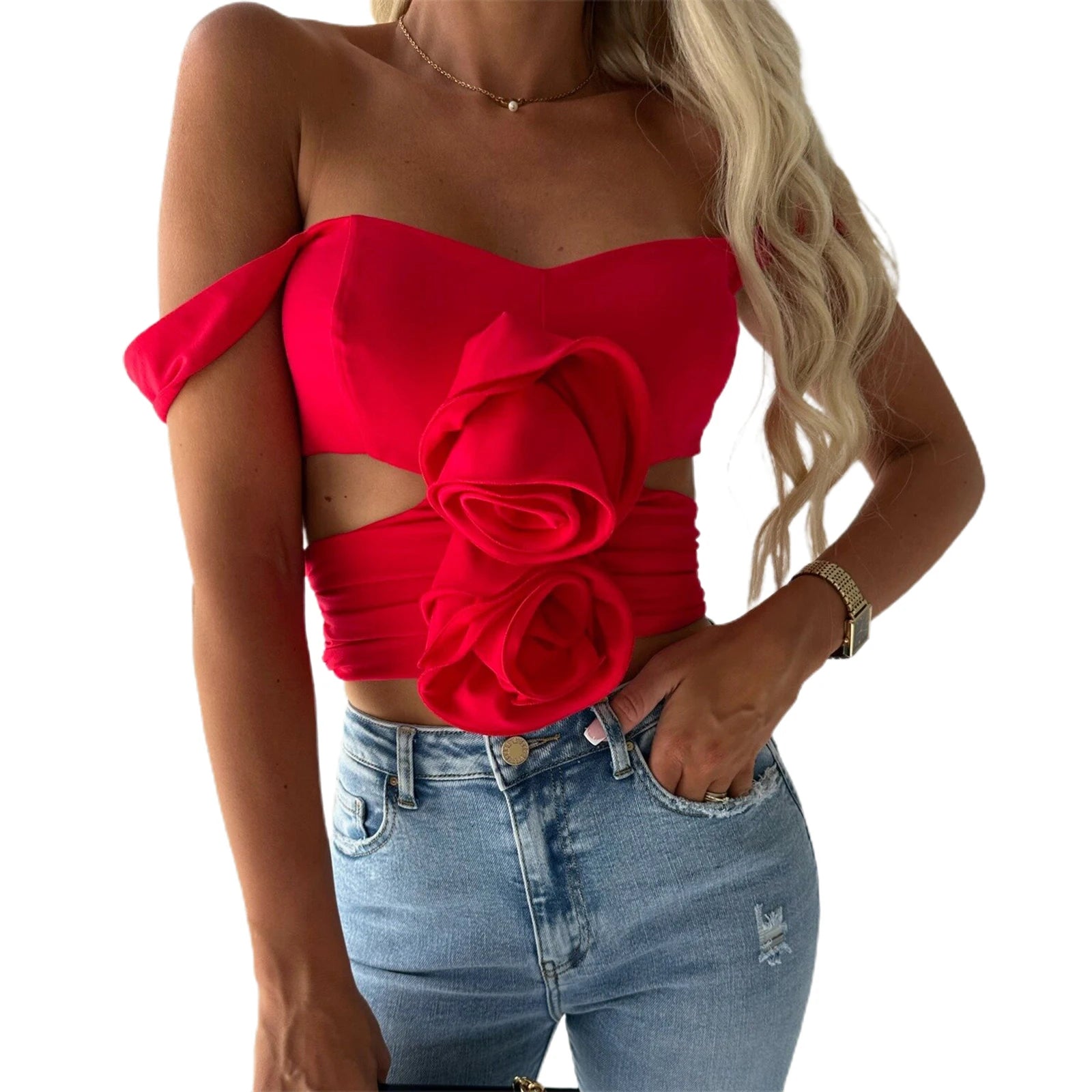 Womens Spring Tops 3D flower Cami Tops Summer Spring Blouse