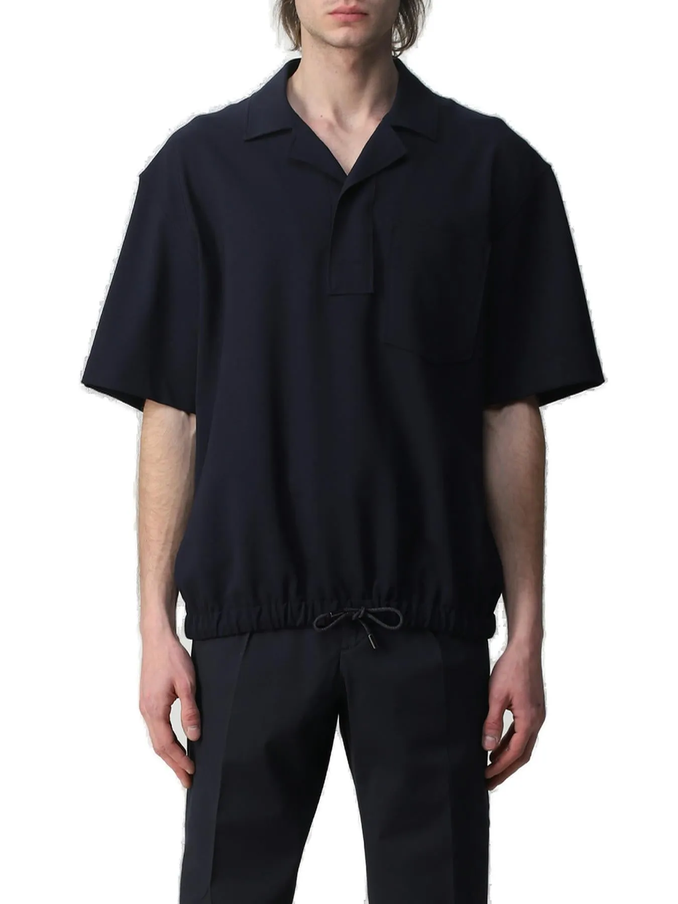 Z Zegna Short-Sleeved Drawstring Shirt