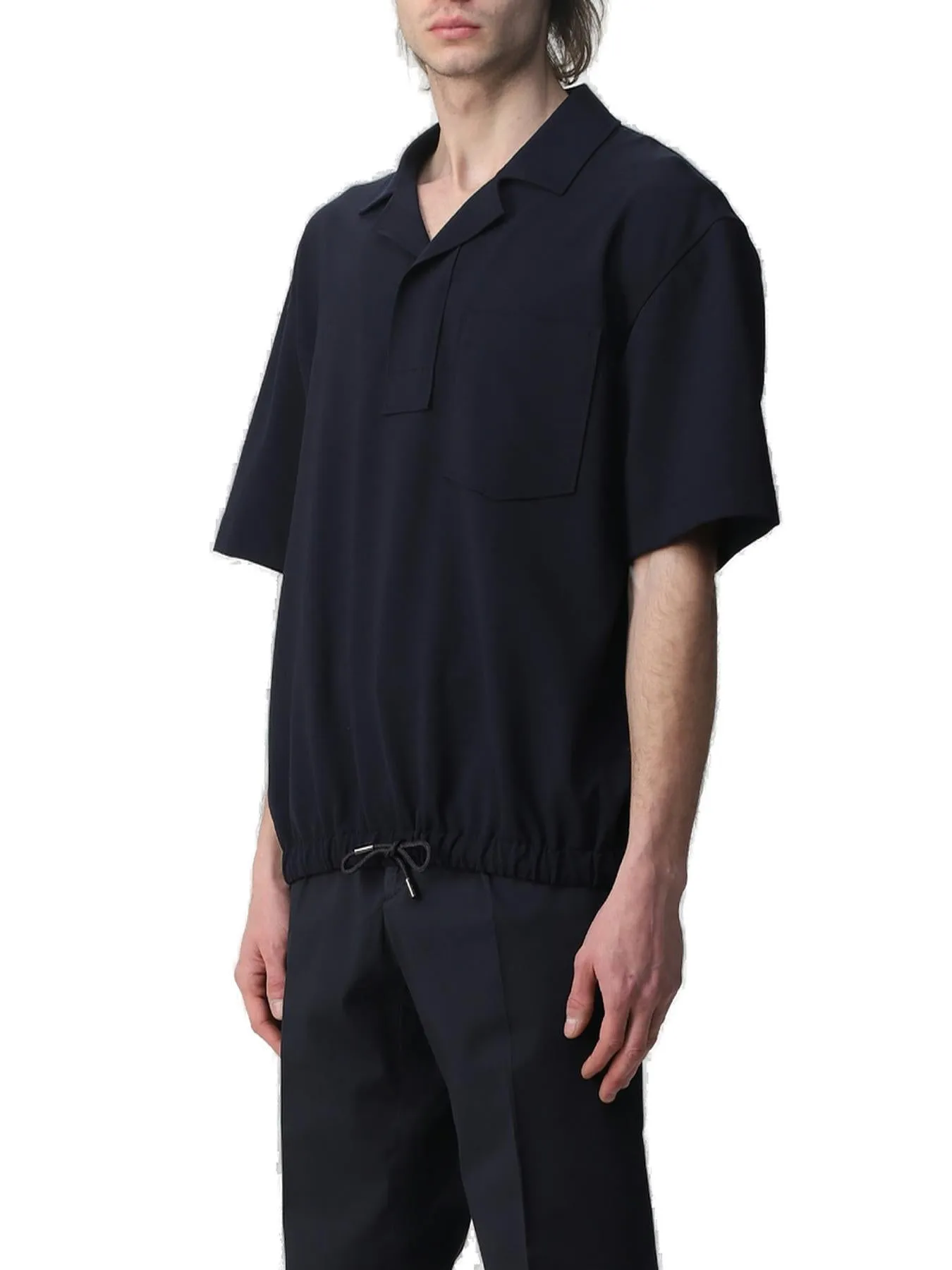 Z Zegna Short-Sleeved Drawstring Shirt